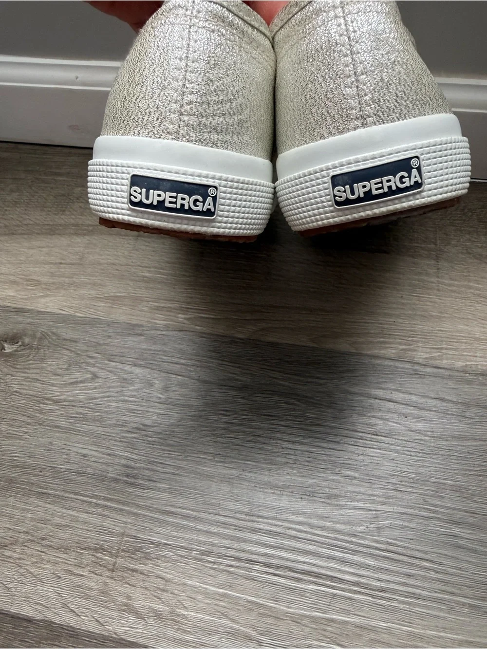 Superga Women's Metallic Cream Lace-Up Sneakers